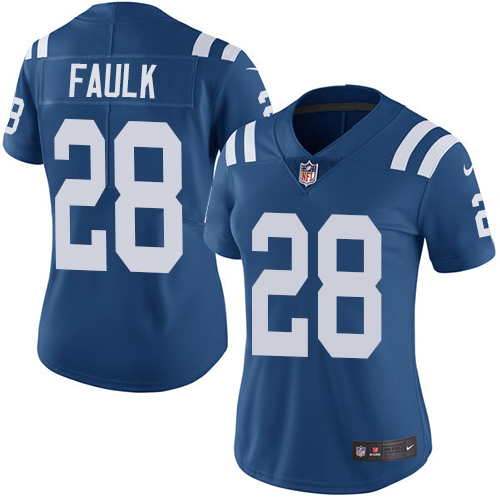 Indianapolis Colts 28 Limited Marshall Faulk Royal Blue Nike NFL Home Women Vapor Untouchable jerseys